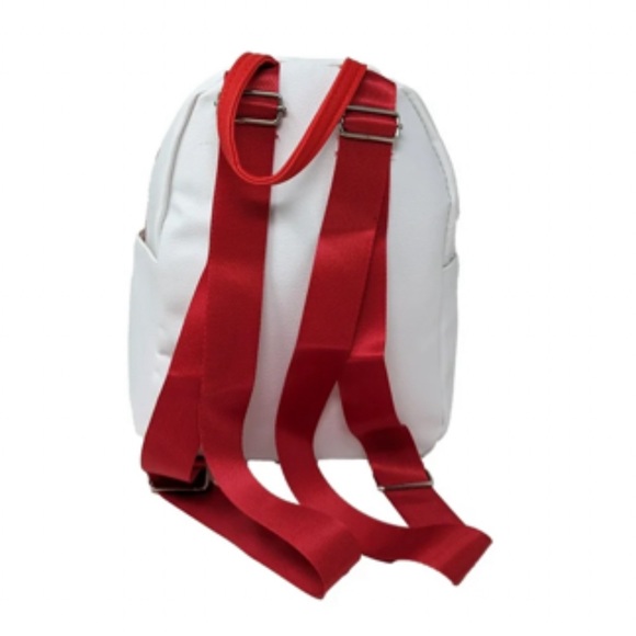 Hello Kitty Face with Red Bow 10'' Mini Deluxe Pu Leather Backpack with 1 Front - Picture 4 of 6